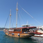 A Turkish Gulet. Great woodwork but not great at sailing