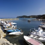 Agios Stefanos (NW Corfu): The small harbour full of fishing boats