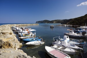 Agios Stefanos (NW Corfu): The small harbour full of fishing boats