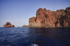 Girolata: Boats heading out of the bay