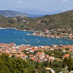 Vathi (Ithaca): The bay looking north with the north quay top left