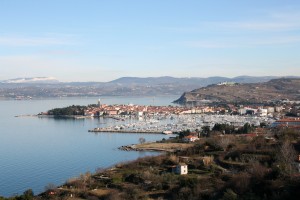 Izola: Winter shot of the old town, the marina, and surroundings