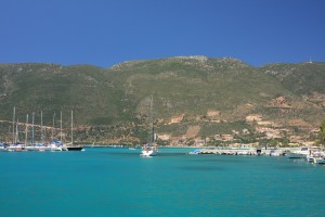 Vasiliki: A yacht leaving the harbour