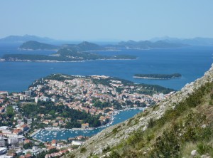 Dubrovnik / Gruz: The bottom of the port, with Kolocep, Lopud, Sipan and Mljet behind