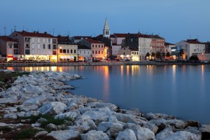 Porec: The sea front at dusk