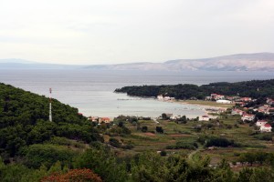 Lopar: The bay of this low lying village on an overcast day
