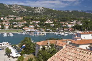 Rab Town: The ACI Marina on the east of the harbour, seen from the old town