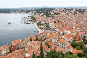 Rovinj: The quay north of the headland seen from the church tower