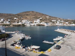 Sikinos Skala: It only takes a couple of yachts to fill the harbour but you can anchor