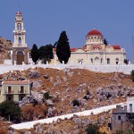Symi Town: One of the many churches, this one overlooks the harbour