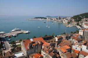 Split: View across the bay to the marina