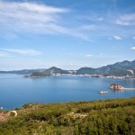 Sveti Stefan: The island resort with Budva in the background