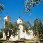 Ulcinj: St Nikola church sits amongst the trees. Not that old, but a nice spot.