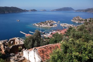 Kalekoy: The restaurants and bay from the castle