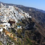 Santorini: Fira town overlooks the cauldron